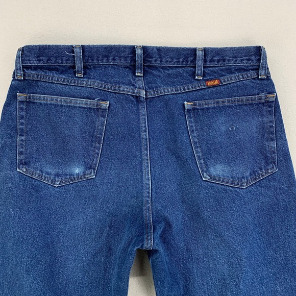 VTG Rustler Jeans‎ Straight Mens 38x32 Blue Faded Distressed Denim Retro Work - Picture 6 of 13